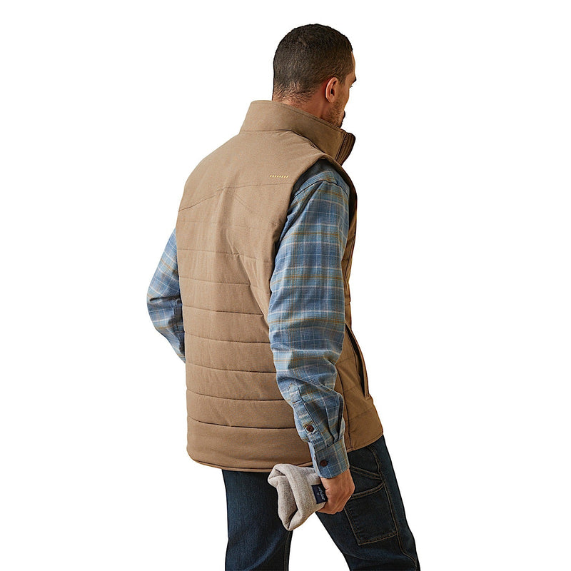 Ariat Men’s Rebar Valiant Stretch Canvas Insulated Vest - Khaki Heather