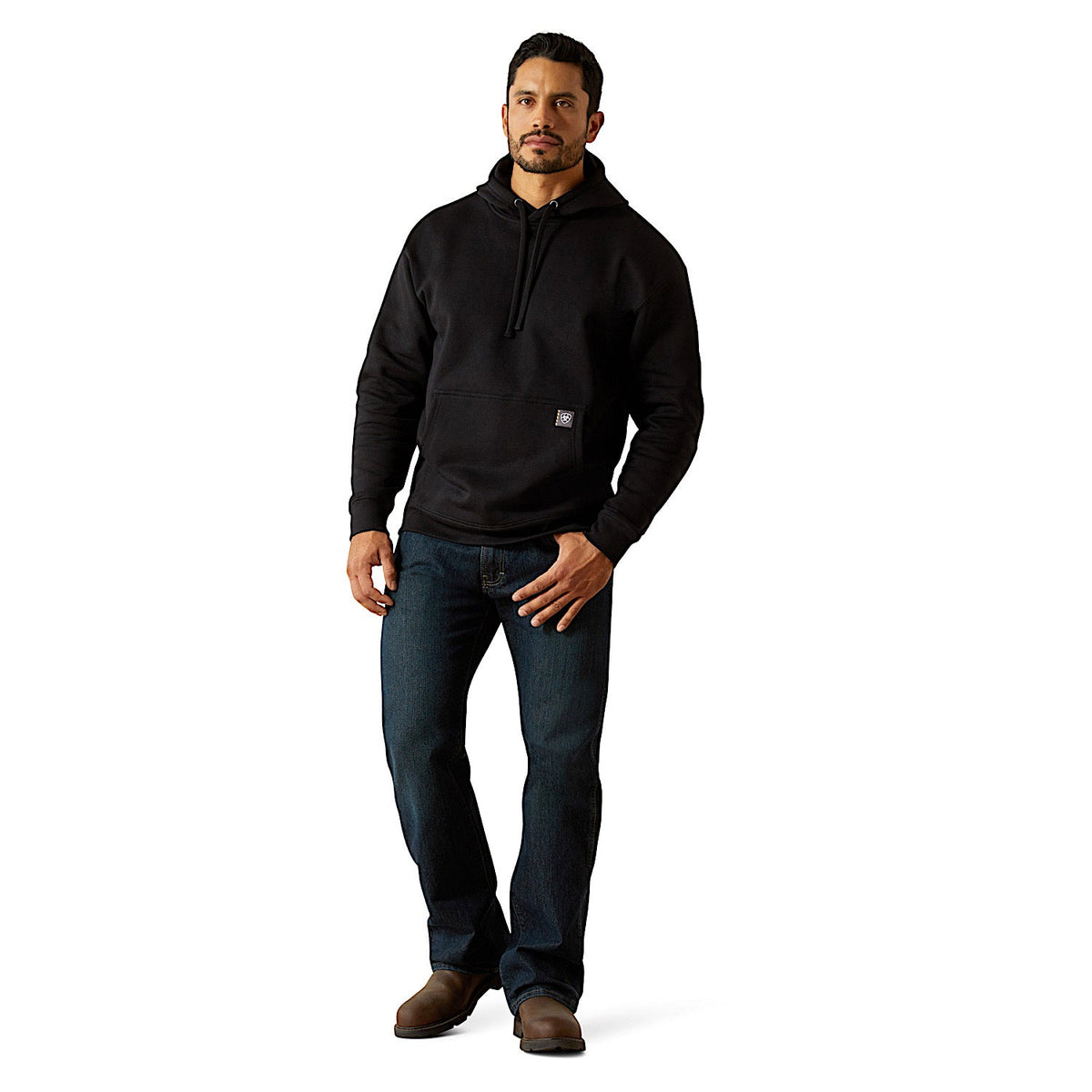 Ariat Mens Rebar Workman Bare Knuckle Hoodie - Black