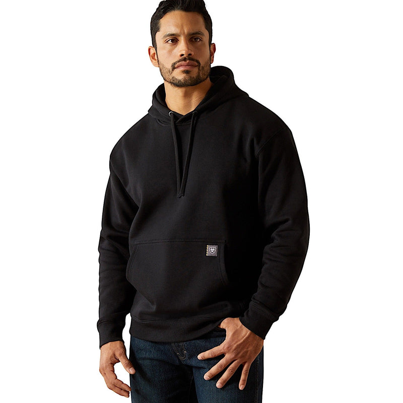 Ariat Mens Rebar Workman Bare Knuckle Hoodie - Black
