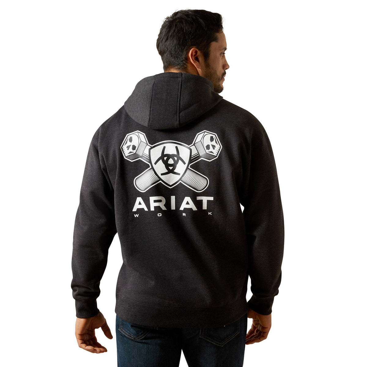 Ariat Mens Rebar Workman Bolt Hoodie - Charcoal Heather