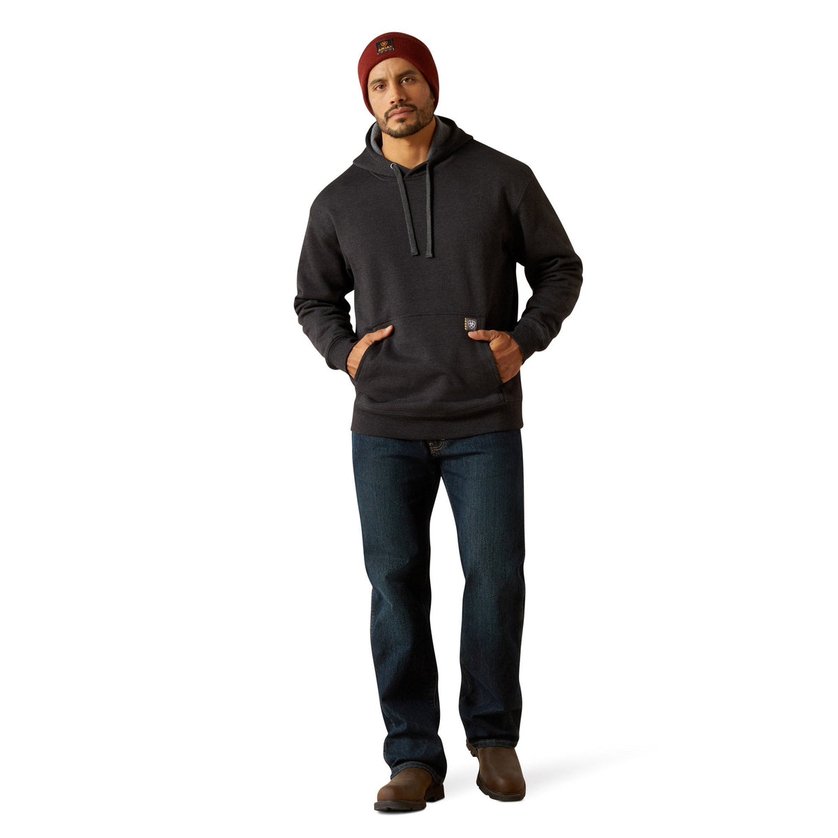 Ariat Mens Rebar Workman Bolt Hoodie - Charcoal Heather