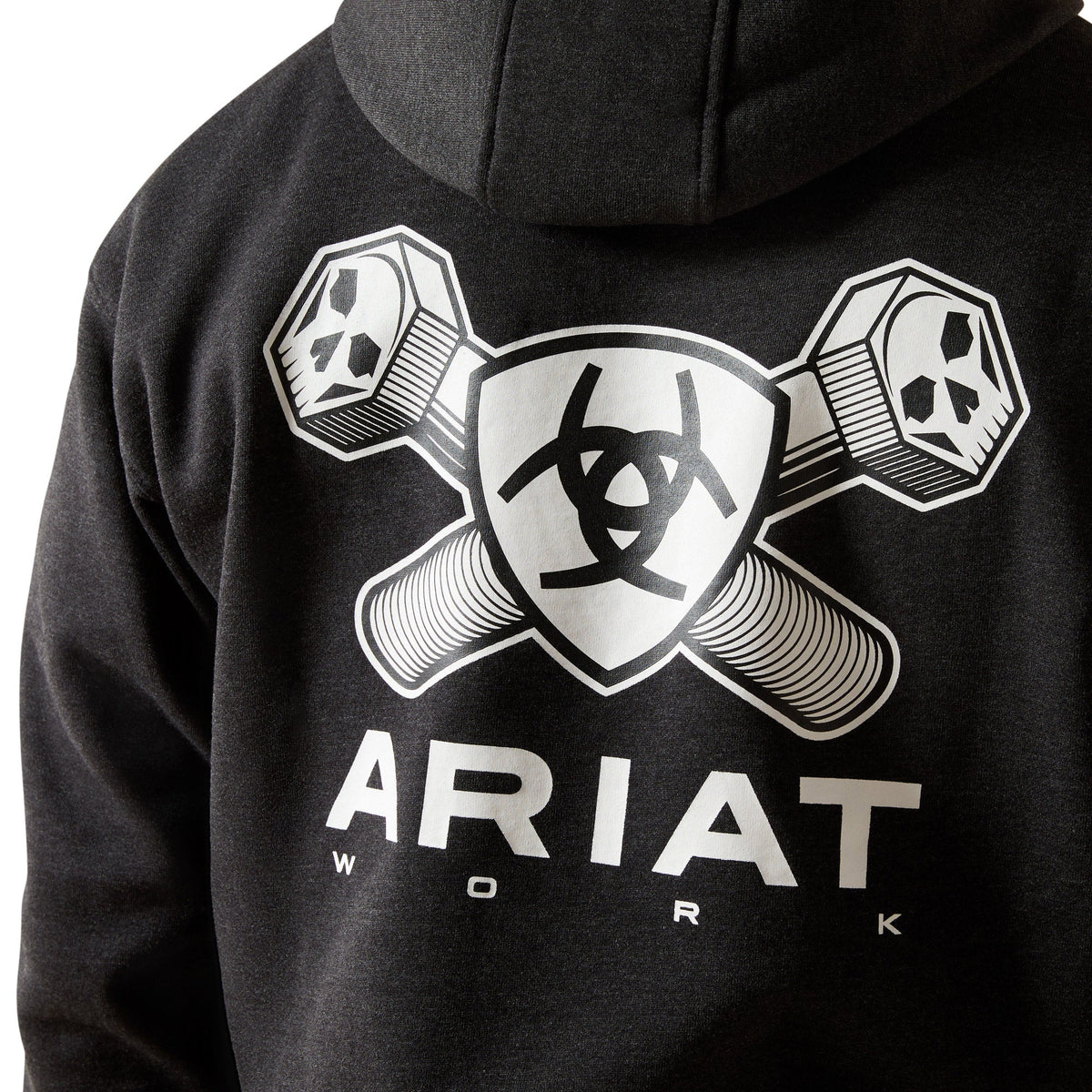 Ariat Mens Rebar Workman Bolt Hoodie - Charcoal Heather