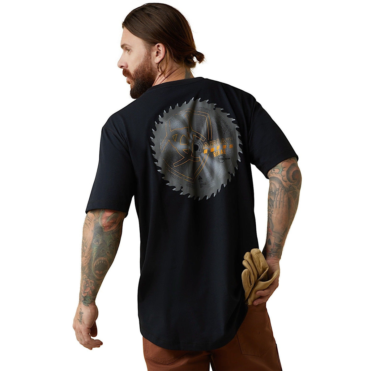 ARIAT Mens Rebar Workman Buzz Saw S/S T-Shirt Black