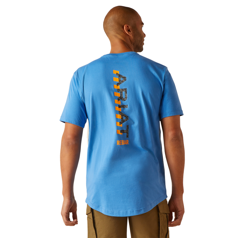 Ariat Men’s Rebar Workman Logo T-Shirt - Campanula/Grey Camo