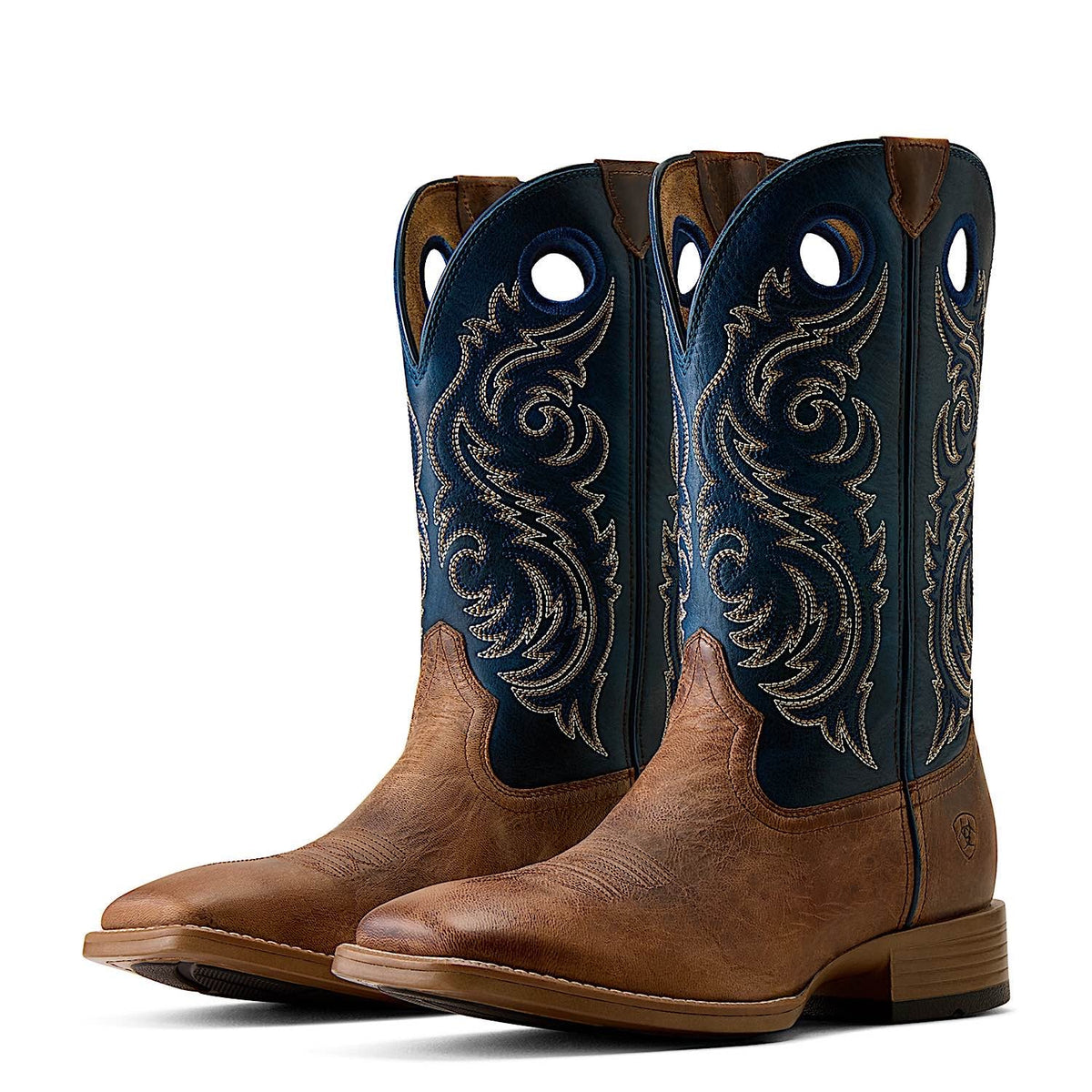 Ariat Men’s Redcliff Wide Square Toe Cowboy Boot - Autumn Tan/Midnight Azure