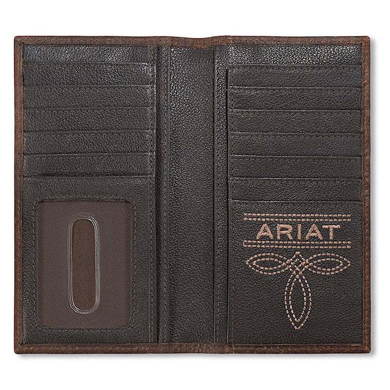 Ariat Mens Rodeo Style Wallet Bug Stitch - Brown