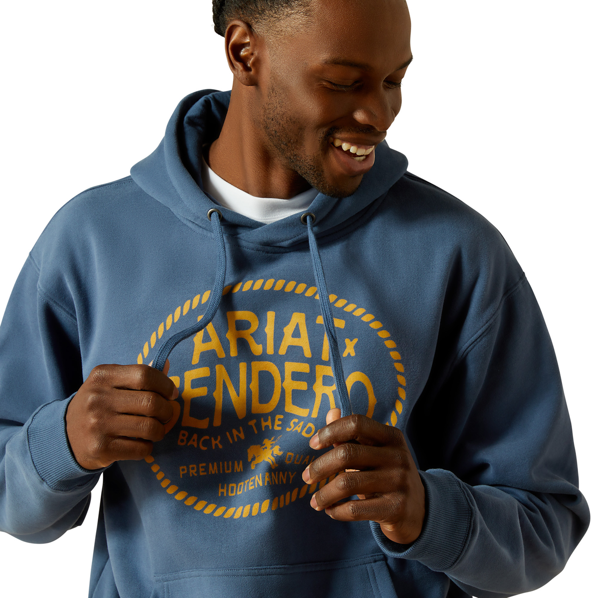 Ariat Mens Sendero Back In The Saddle Hoodie Dark Denim