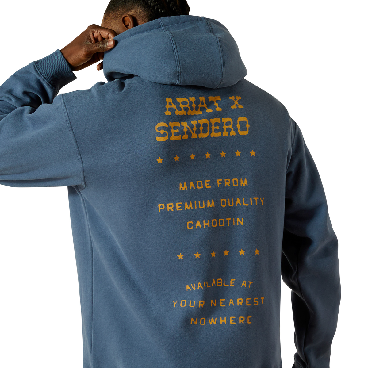 Ariat Mens Sendero Back In The Saddle Hoodie Dark Denim