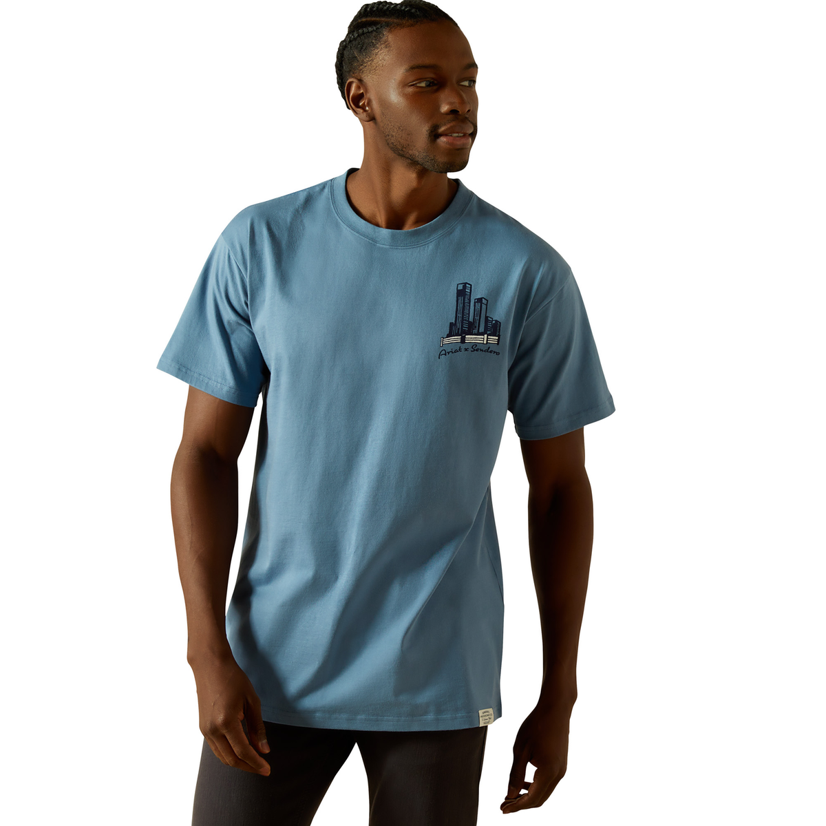 Ariat Mens Sendero Country Fences Tee - Copen Blue