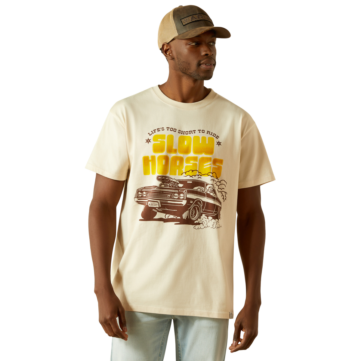 Ariat Mens Sendero Slow Horses Tee - Sandshell
