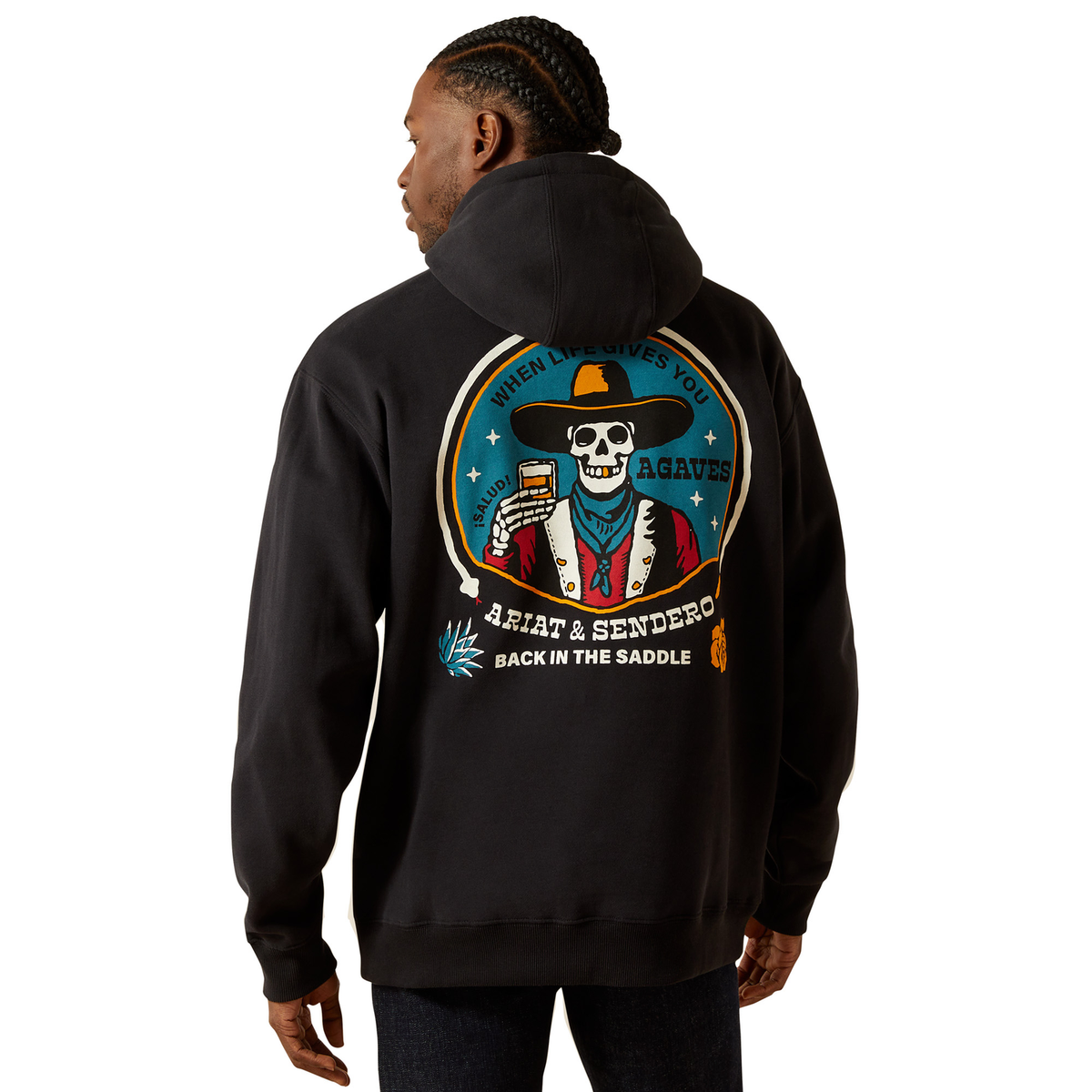 Ariat Mens Sendero When Life Gives You Agaves Hoodie Black