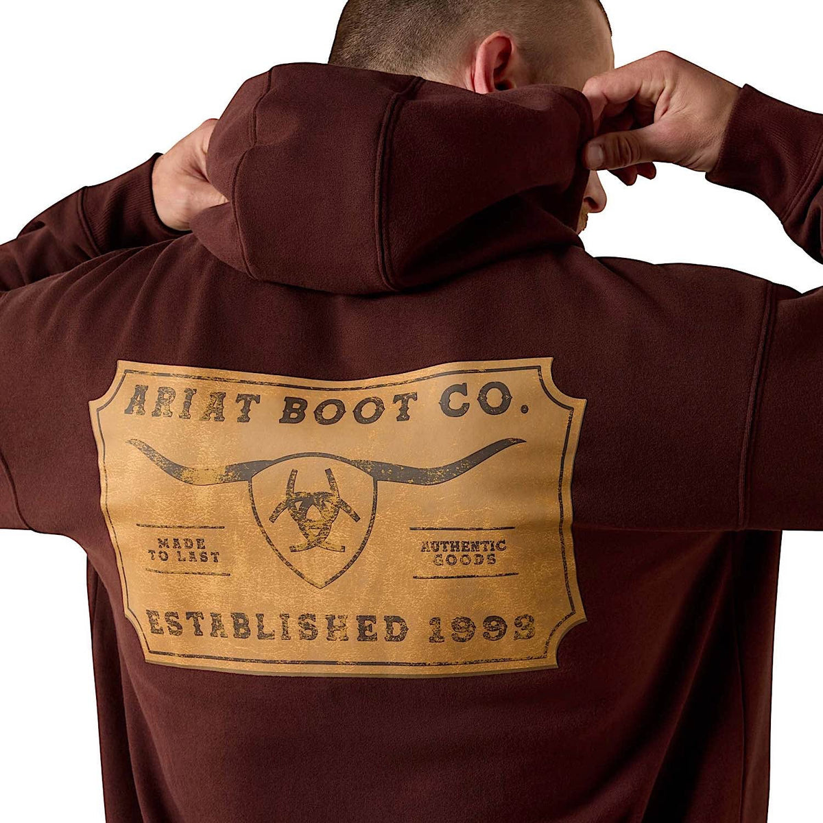 Ariat Men’s Shield Steerhead Hoodie - Brown