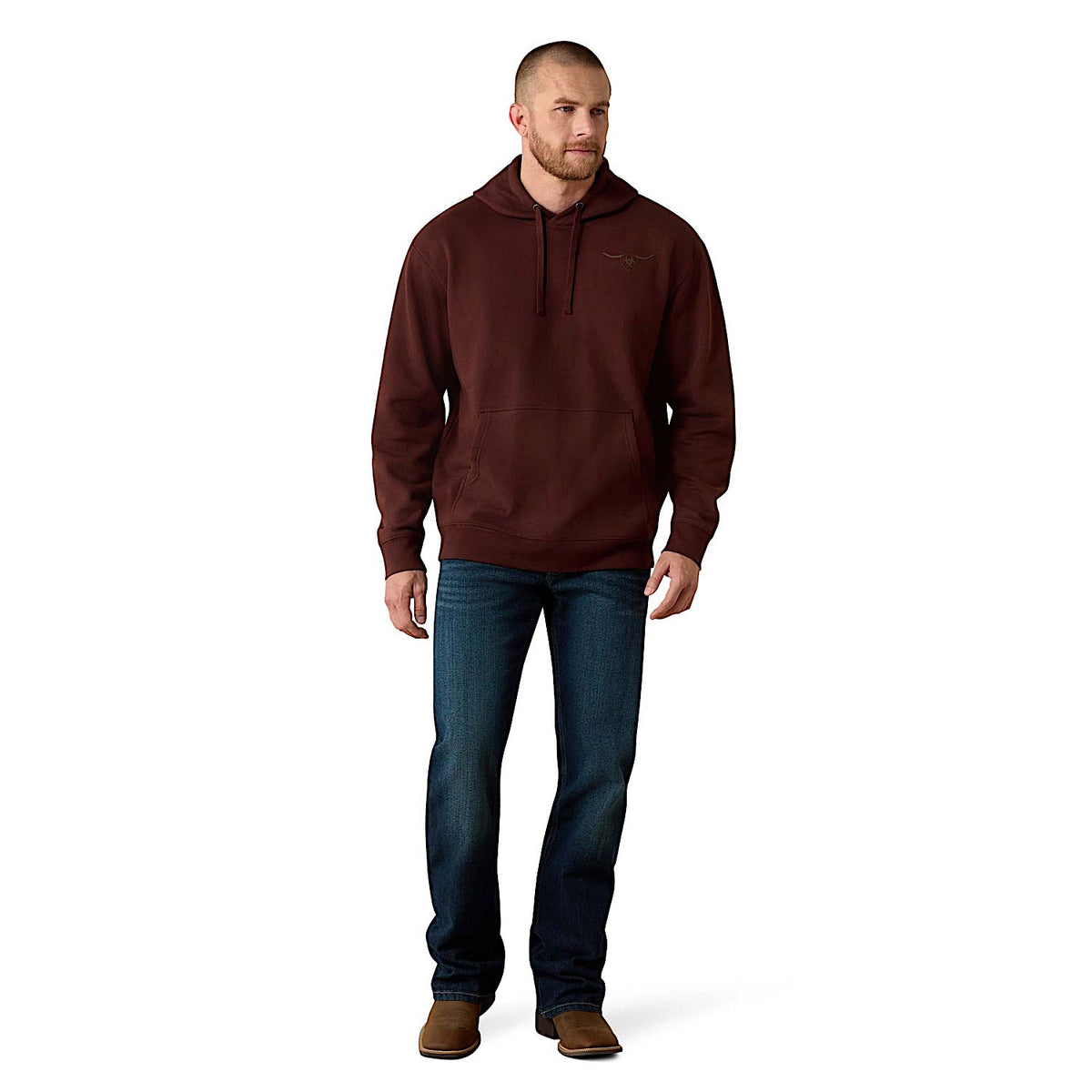 Ariat Men’s Shield Steerhead Hoodie - Brown