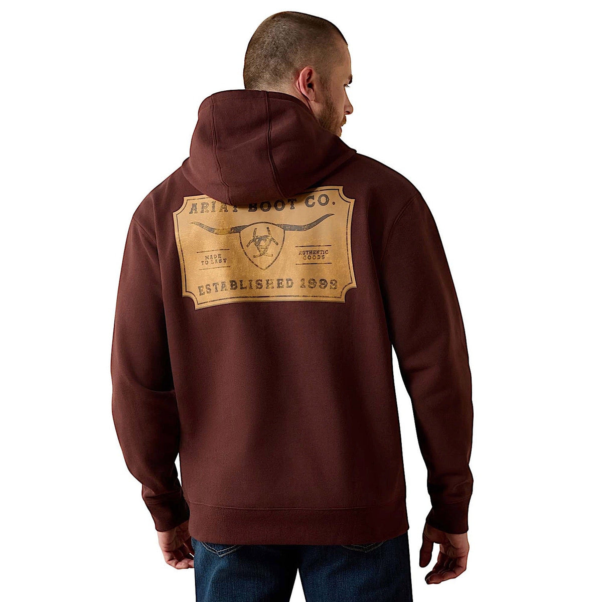 Ariat Men’s Shield Steerhead Hoodie - Brown