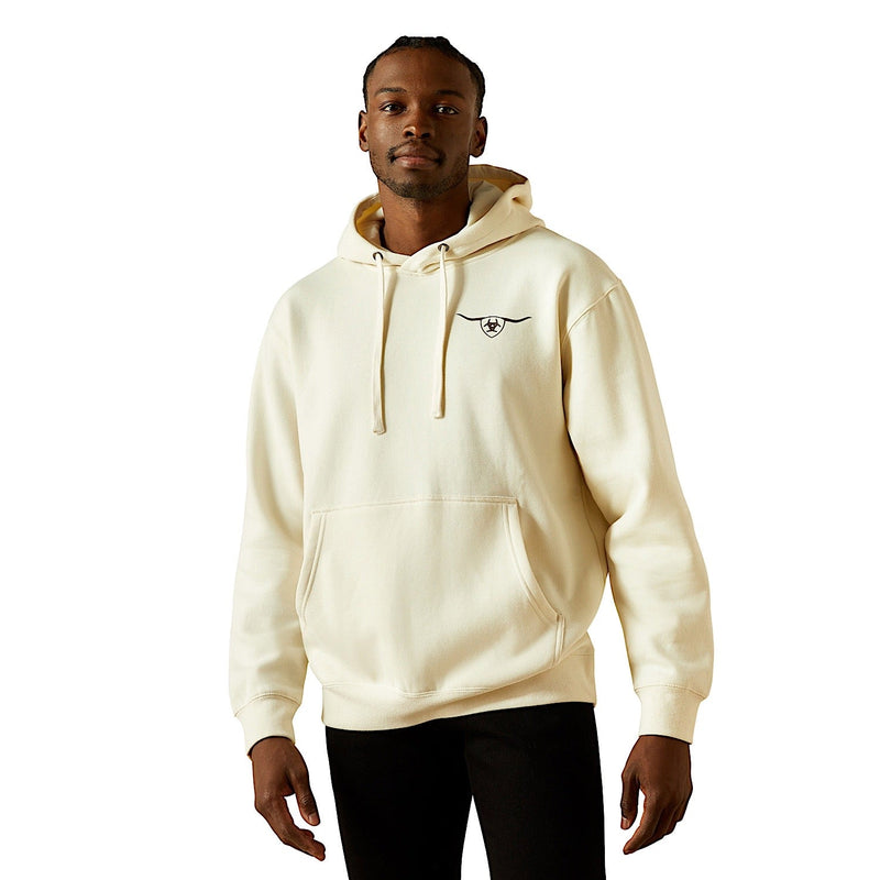 Ariat Mens Shield Steerhead Hoodie - Oatmeal