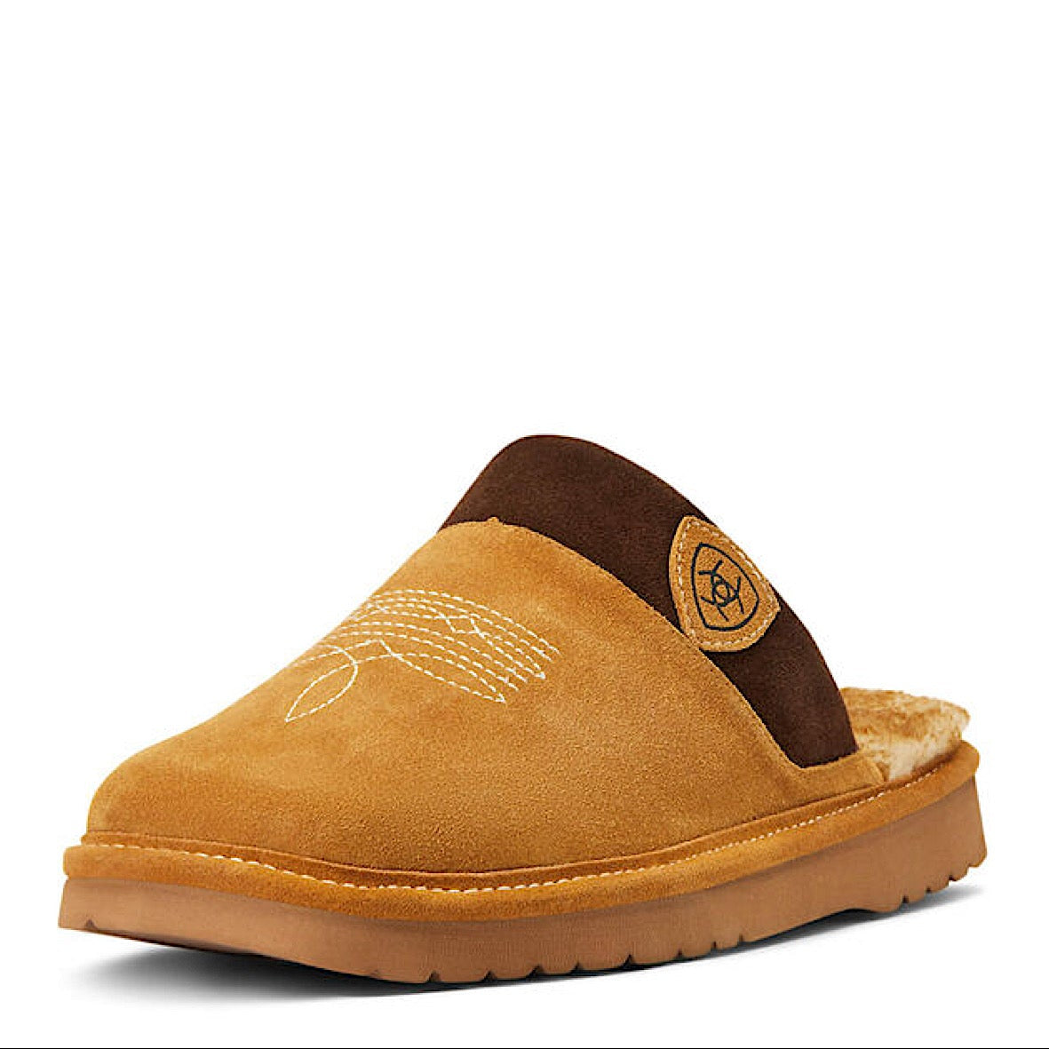 Ariat Mens Silversmith Square Toe Slipper - Chestnut with Chocolate
