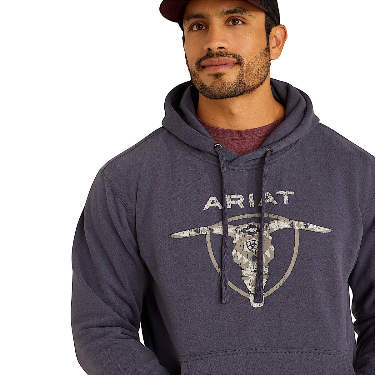 Ariat Men’s Southwestern Longhorn Hoodie - Odyssey Grey