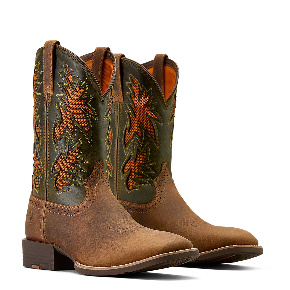 Ariat Mens Sport Cool VentTEK Western Boot - Buff Tan / Dusty Olive