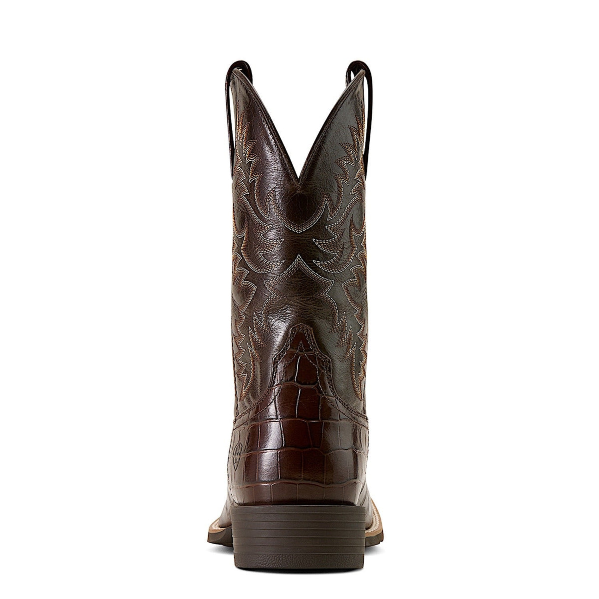 Ariat Men’s Sport Latigo Wide Square Toe Cowboy Boot - Chocolate Croc Print/Bitter Chocolate