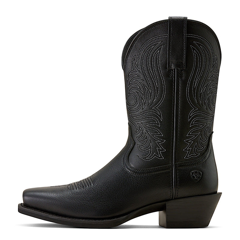 Ariat Mens Sport Lawman Square Toe Cowboy Boot - Black Deertan