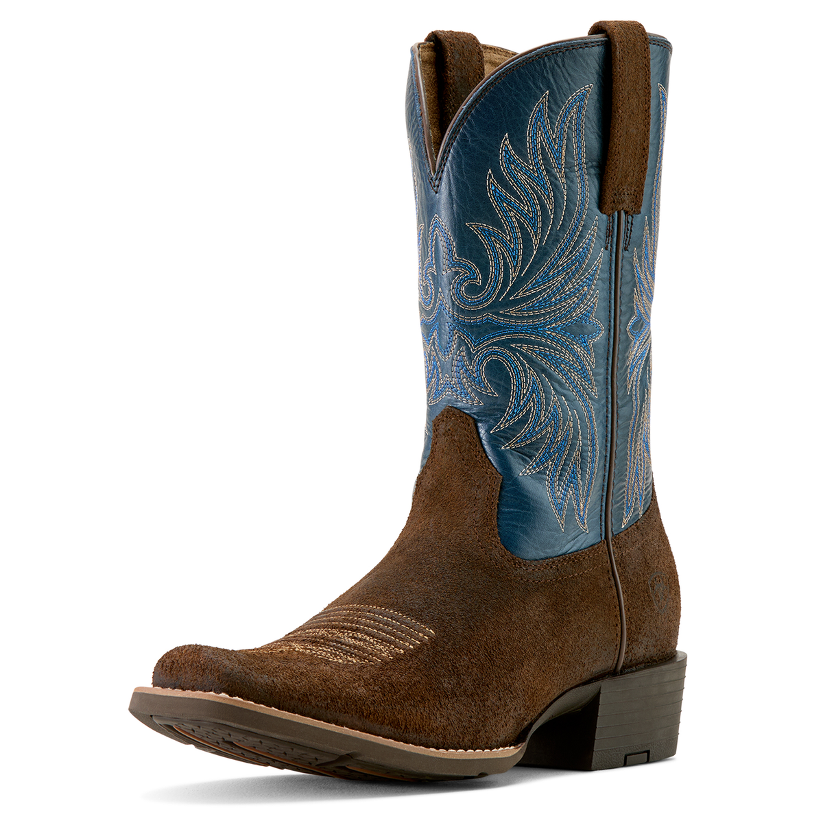 Ariat Men’s Sport Narrow Cutter Western Boot - Aged Smokehouse Roughout/Midnight Blue