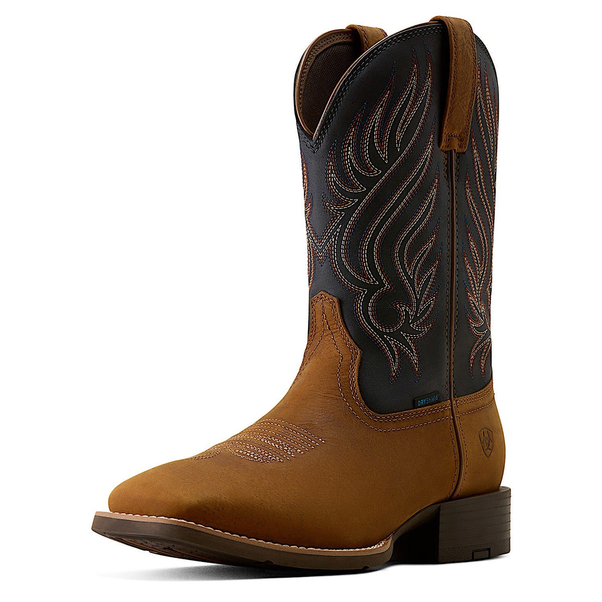 Ariat Men’s Sport Riggs H20 Wide Square Toe Cowboy Boot - Tanbark/Blue Nights