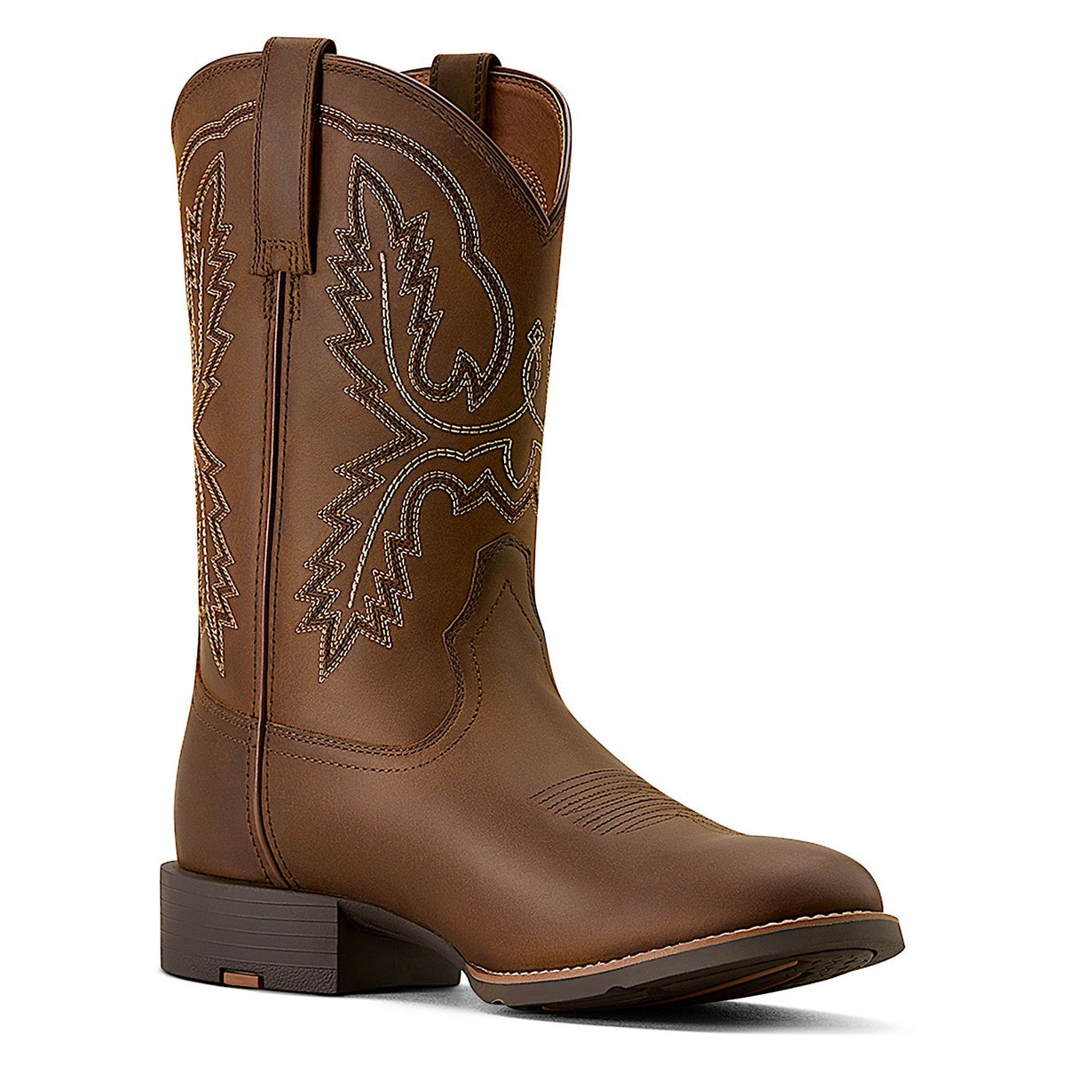 Ariat Mens Sport Spratten Wide Toe Cowboy Boot - Distressed Brown