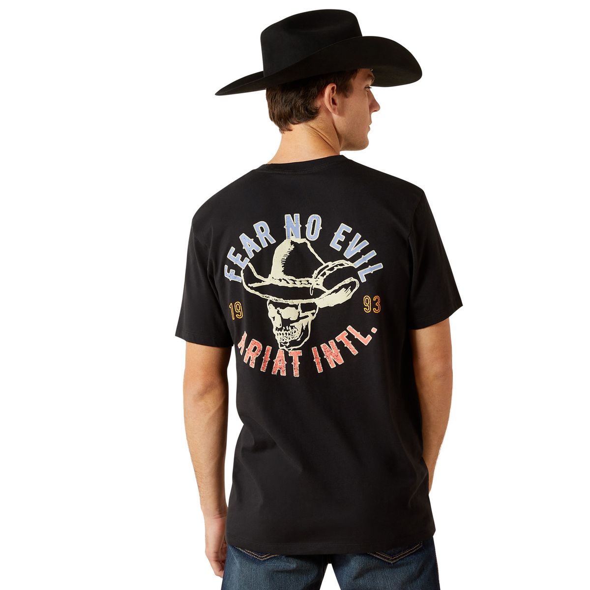 Ariat Mens Stitched Skull Tee - Black