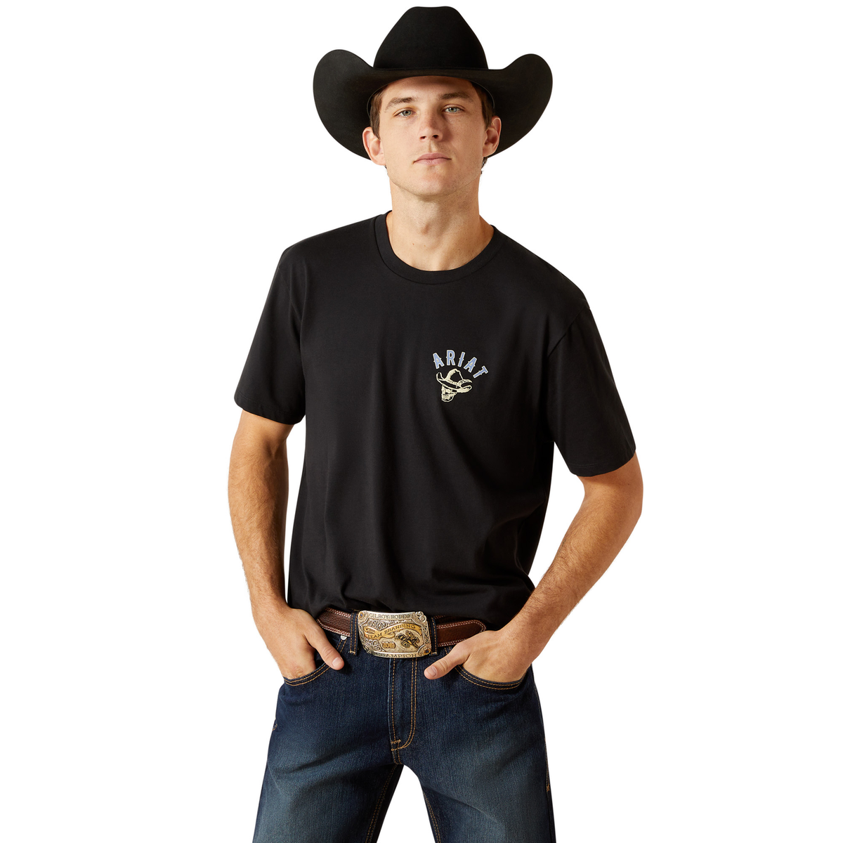 Ariat Mens Stitched Skull Tee - Black