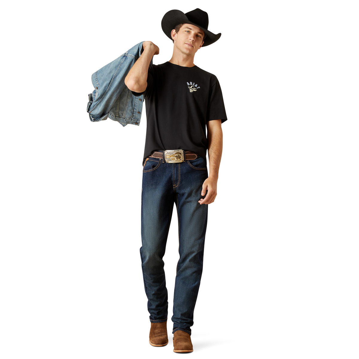 Ariat Mens Stitched Skull Tee - Black