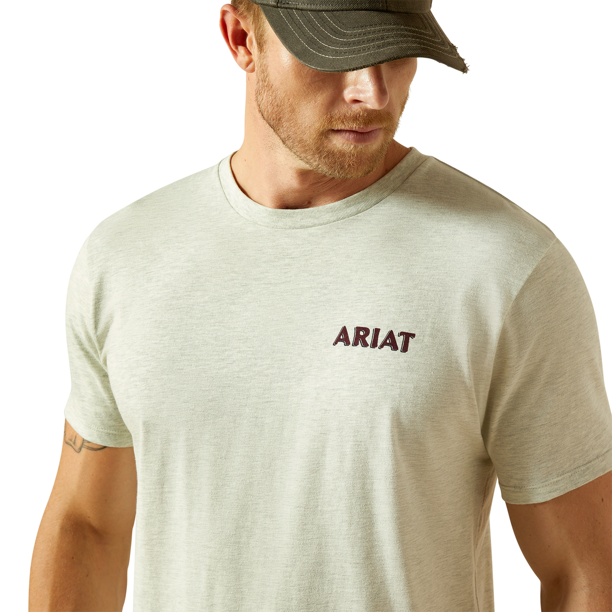 Ariat Mens Straight Shooter Tee - Oatmeal Heather