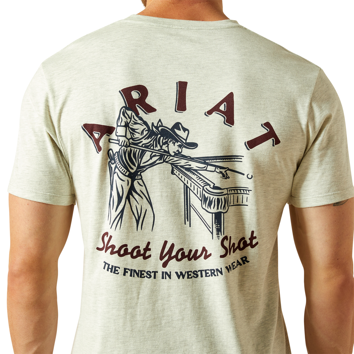 Ariat Mens Straight Shooter Tee - Oatmeal Heather