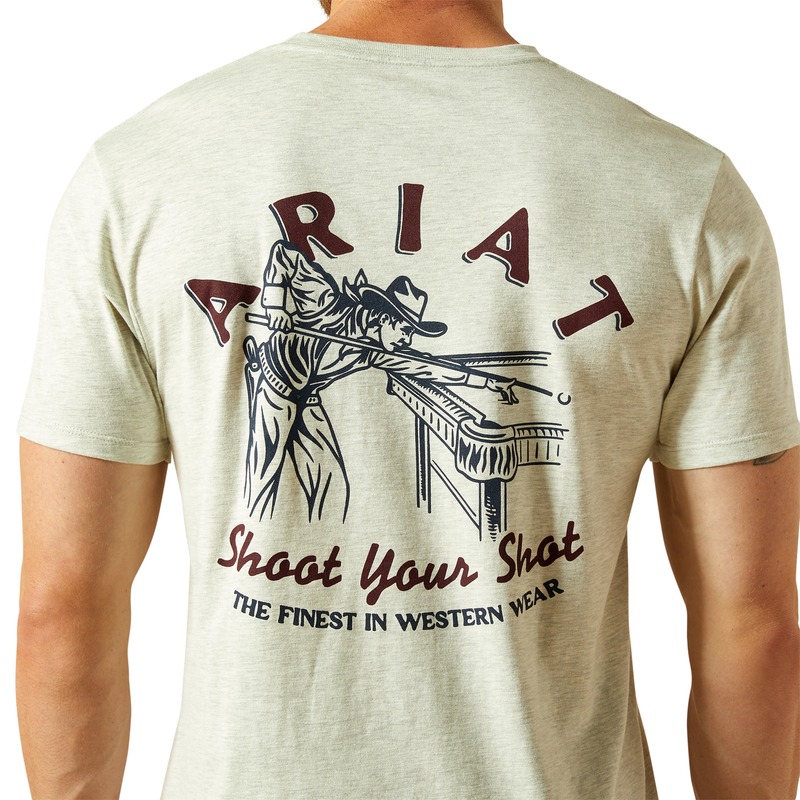 Ariat Mens Straight Shooter Tee - Oatmeal Heather