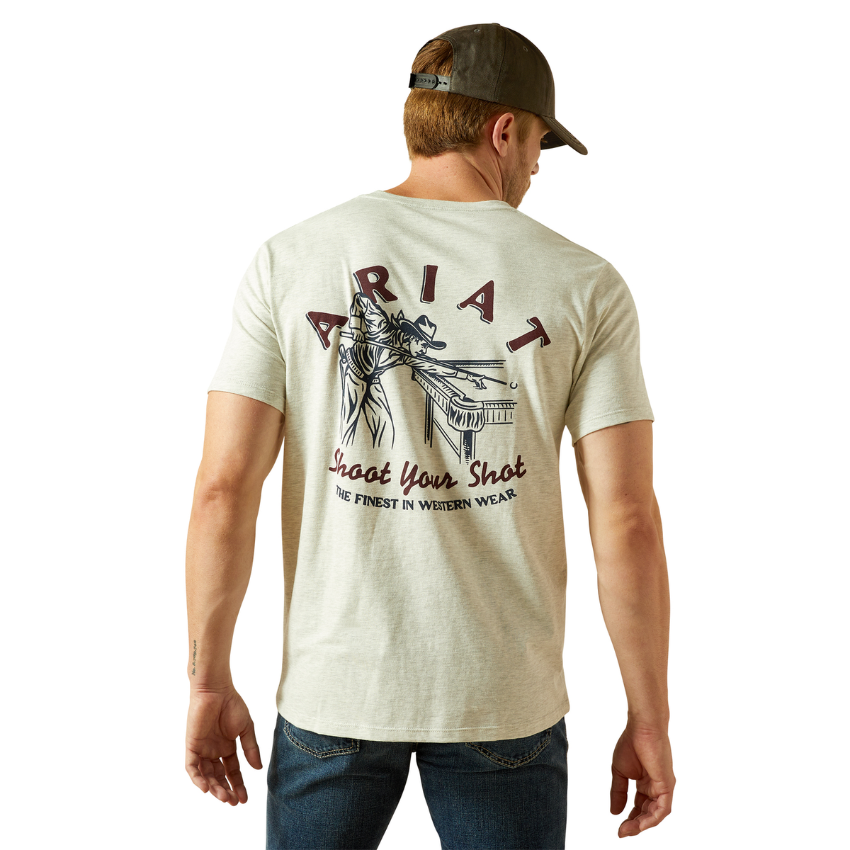 Ariat Mens Straight Shooter Tee - Oatmeal Heather