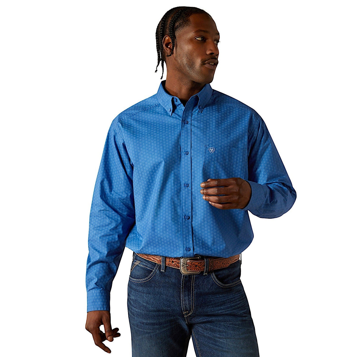 Ariat Mens Stratford Classic Fit Shirt - Royal Blue