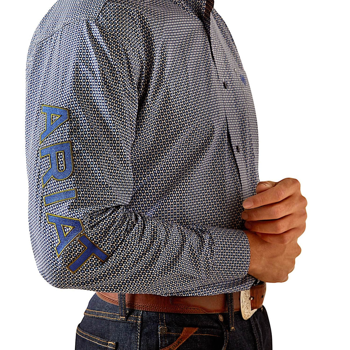 Ariat Men’s Team Keenan Classic Fit Shirt - Blue/Navy Blue
