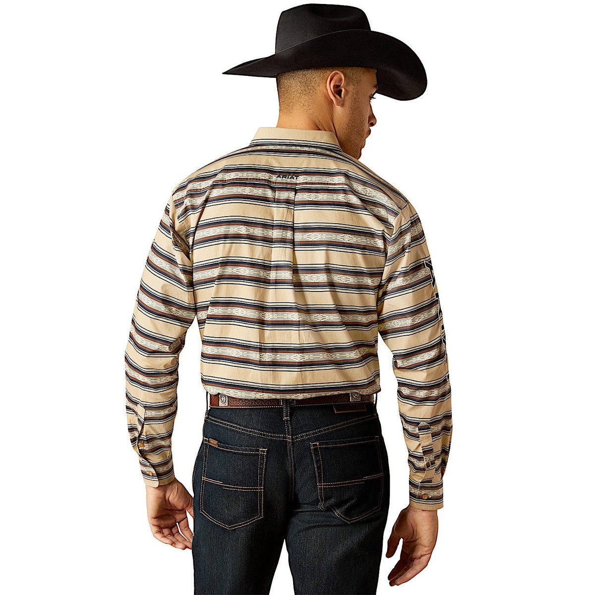 Ariat Men’s Team Korbyn Shirt - Tan/Navy Blue