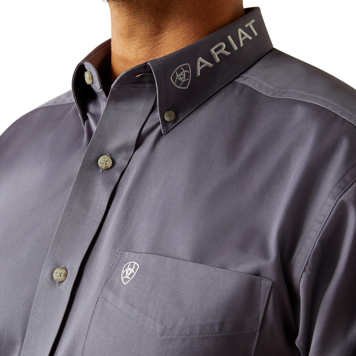 Ariat Mens Team Logo Twill Shirt - Grey / White