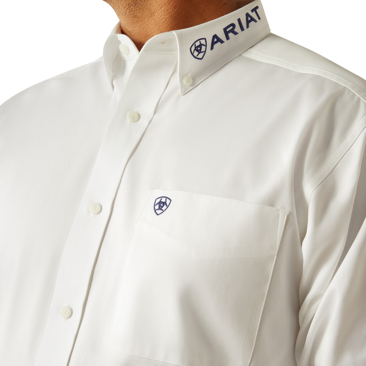 Ariat Mens Team Logo Twill Shirt - White / Teal