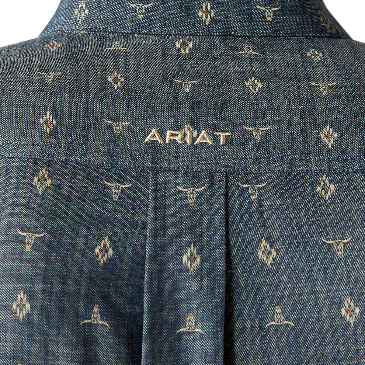 Ariat Men’s Team Philibert Classic Fit Shirt - Chambray Blue/Khaki
