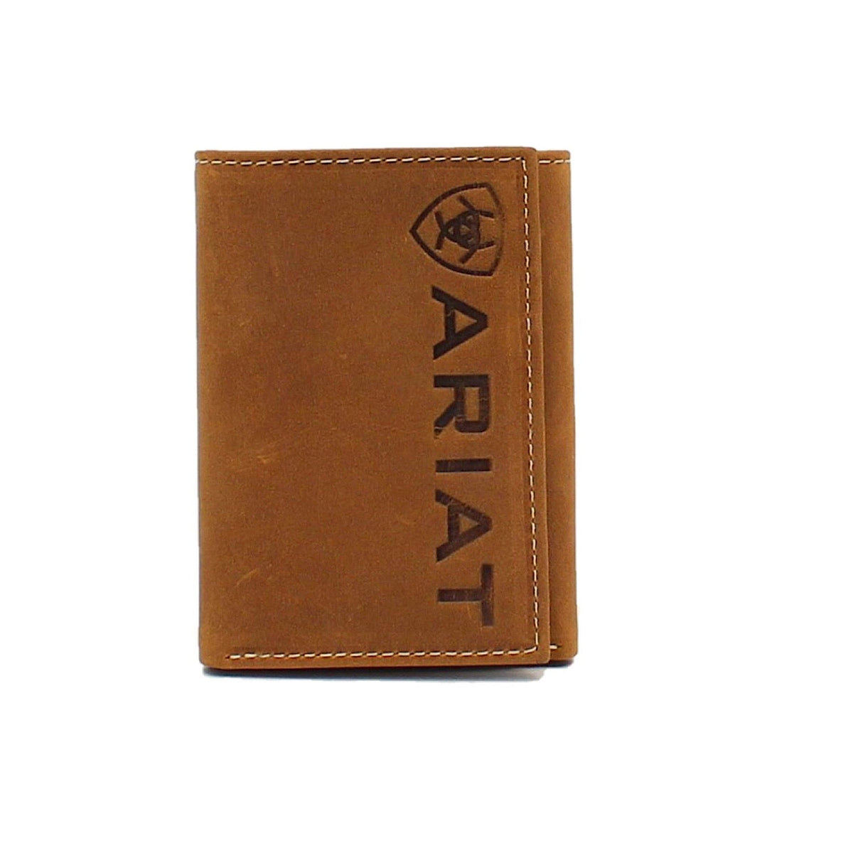 Ariat Mens Tri-fold Wallet - Medium Brown