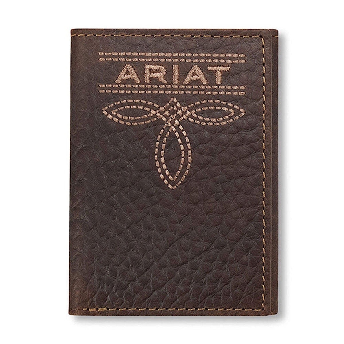 Ariat Mens Trifold Style Wallet Bug Stitch - Brown