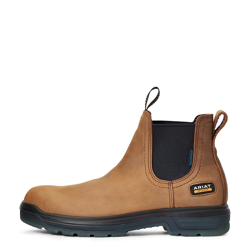Ariat Men’s Turbo Chelsea Waterproof Work Boot Aged Bark