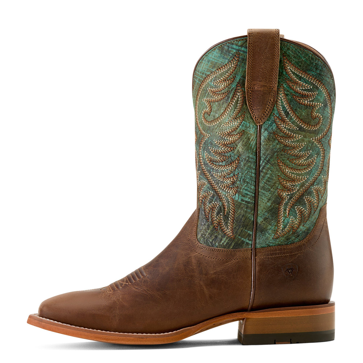 Ariat Men’s Wiley WST Cowboy Boot - Totally Tan / Roaring Turquoise