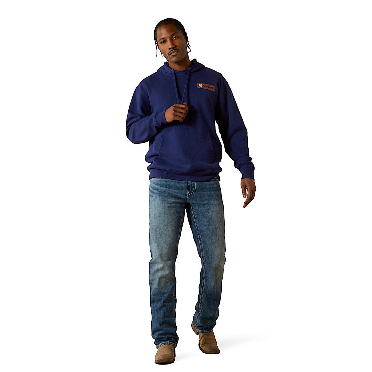 Ariat Mens Woodshop Stack Hoodie - Navy