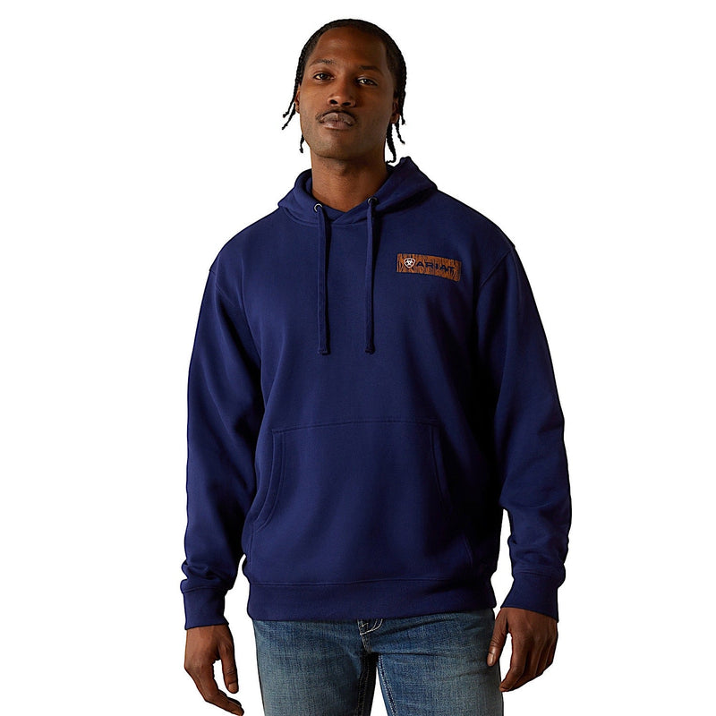 Ariat Mens Woodshop Stack Hoodie - Navy