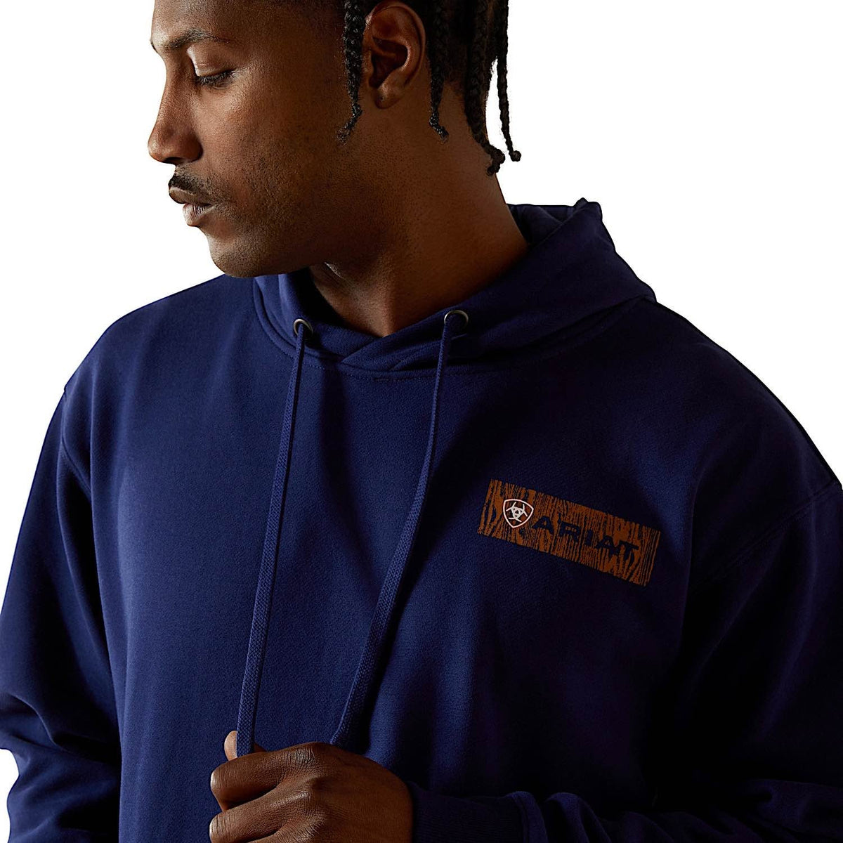 Ariat Mens Woodshop Stack Hoodie - Navy