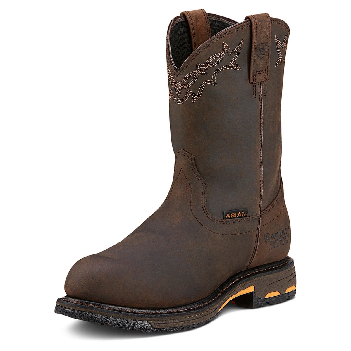 Ariat Men’s Workhog Pull On Composite Toe Oily Distressed Brown