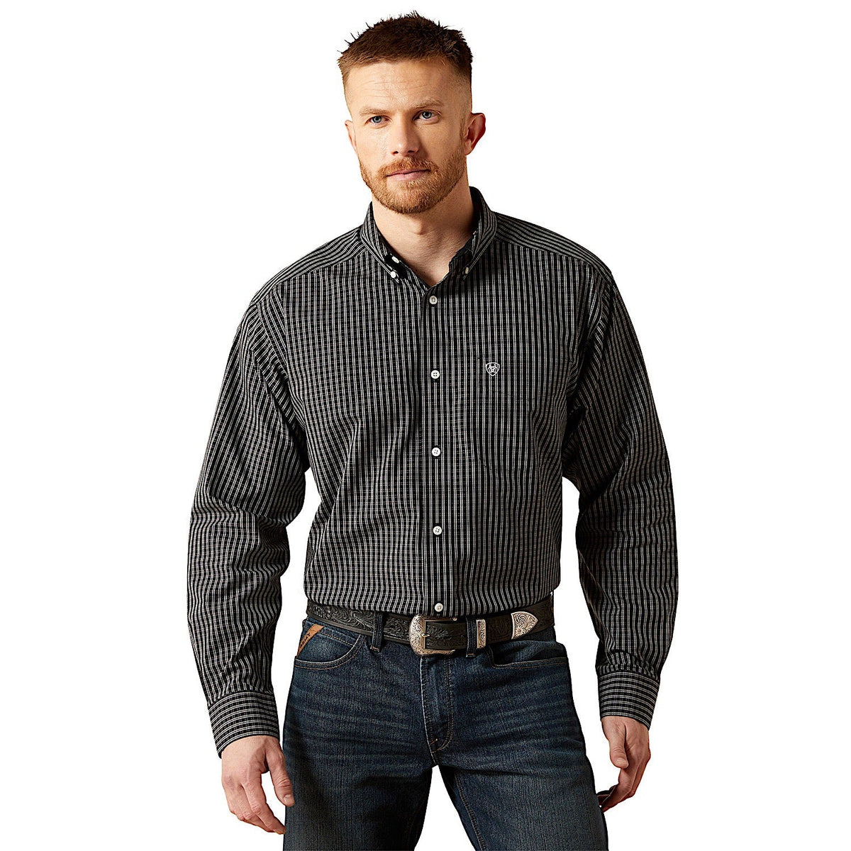 Ariat Men’s Wrinkle Free Abel Classic Fit Shirt - Black