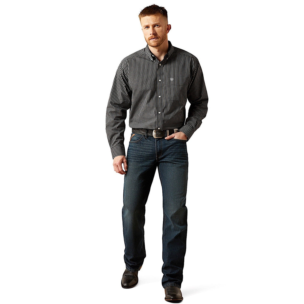 Ariat Men’s Wrinkle Free Abel Classic Fit Shirt - Black